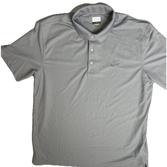 Greg Norman Collection Other - Greg Norman PlayDry Golf Polo Shirt Mens XLGray Performance Shark Logo (334)